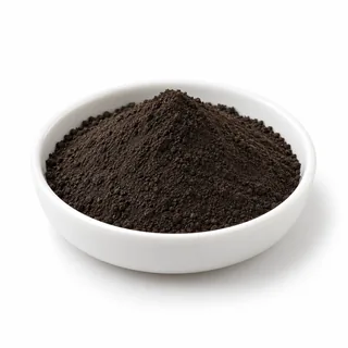 Representative Humic acid powder - 50% material sample on a white background