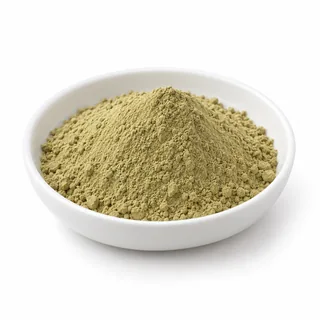 Representative Green seaweed extract - Species/assay to be specified material sample on a white background